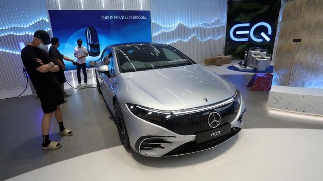 Salah satu display mobil listrik Mercedes-Benz yang akan mewarnai pasar otomotif