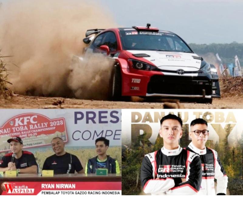 Perally Ryan Nirwan dan co-driver Adi Indiarto menggunakan Yaris GR Sport optimis bisa mengulang sukses di Danau Toba Kejurnas Rally. (foto : kolase) 