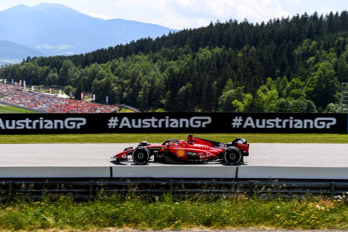Ferrari untuk sementara semakin dekat dengan Max Verstappen dalam latihan tunggal GP Austria. (Foto: ferrari)