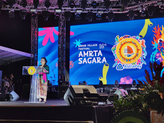Menteri Pemberdayaan Perempuan dan Perlindungan Anak, I Gusti Ayu Bintang Darmawati  ikut membuka AstraPay Sanur Village Festival 2023