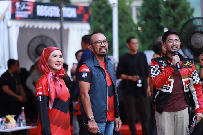 Petinggi Pertamina dalam konfrensi pers Pertamina Grand Prix (GP) of Indonesia di Jakarta