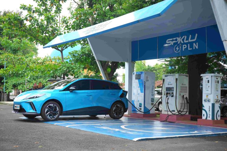 SPKLU untuk pengecasan mobil listrik yang tersebar di berbagai kota di Indonesia