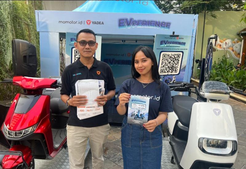 Momotor.id menggandeng Indomobil Yadea pada acara EVPerience, untuk mensosialisasikan keunggulan motor listrik di Indonesia