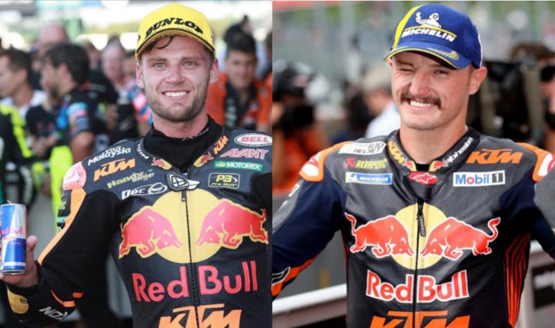 Riders Brad Binder dan Jack Miller dari Red Bull KTM bertekad persembahkan podium di MotoGP 2023 rd 15 di sirkuit Mandalika Lombok NTB akhir pekan ini