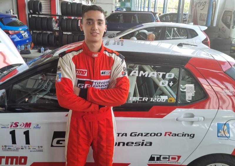 Amato Rudolph, pembalap Toyota Gazoo Racing Indonesia ingin hasil terbaik di balap mobil ISSOM 2023 seri 5. (foto : budsan)
