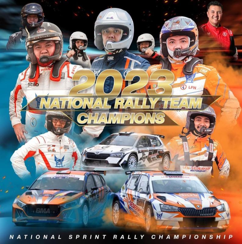 LFN Sederhana Motorsport dinobatkan sebagai 2023 National Rally Team Champions Kejurnas Sprint Rally 2023