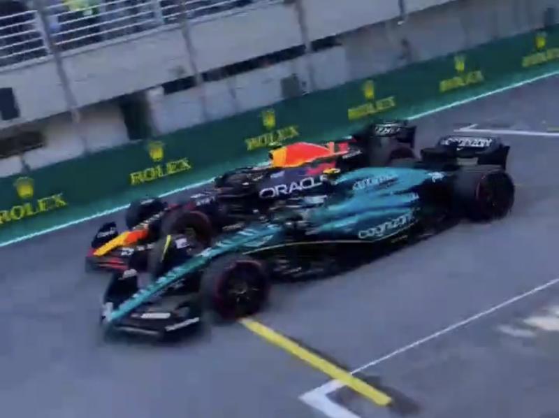 Foto finish Fernando Alonso versus Sergio Perez di GP Brasil, hanya 0,053 detik. (Foto: ist)