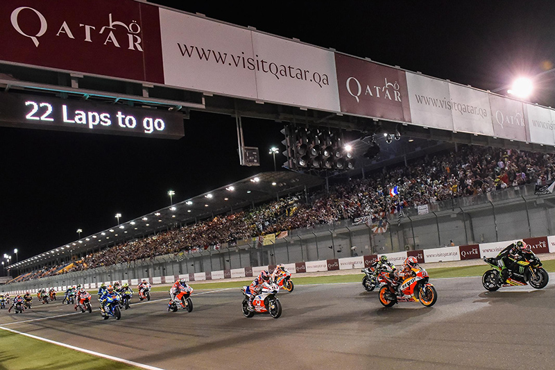 Sirkuit Losail Qatar, pertarungan para jagoan MotoGP yang dilangsungkan pada malam hari