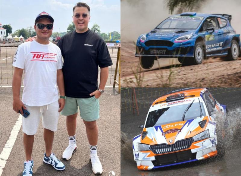 Rizal Sungkar (kiri) dan Rifat Sungkar, Ford Fiesta Rally 2 (atas) dan Skoda Fabia (bawah). (foto : kolase). 