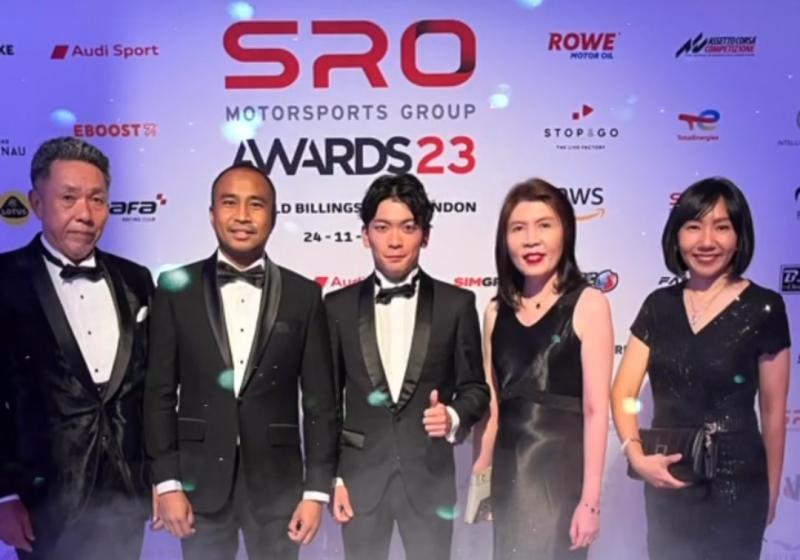 Haridarma Manoppo dan Toyota Gazoo Racing Indonesia Menerima SRO Motorsports Group Awards 2023 di London