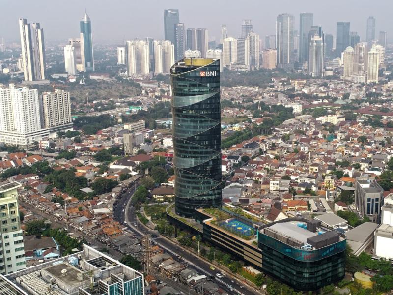 Gedung Menara BNI di Pejompongan, Jakarta Pusat.