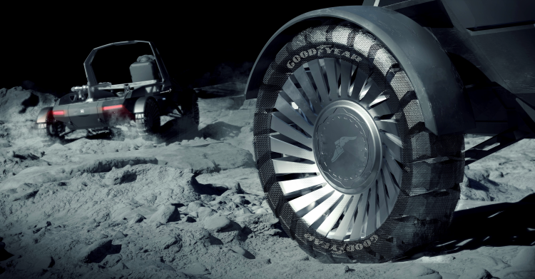 Ban Goodyear yang dikembangkan untuk kendaraan di bulan