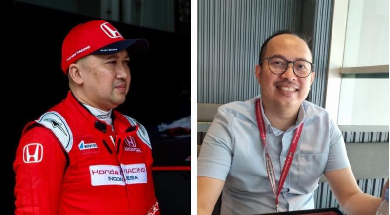 Alvin Bahar (kiri) dan Arie Awan, Honda Racing Indonesia dan Toyota Gazoo Racing Indonesia akan lakukan launching di IIMS 2024, JIExpo Kemayoran Jakarta