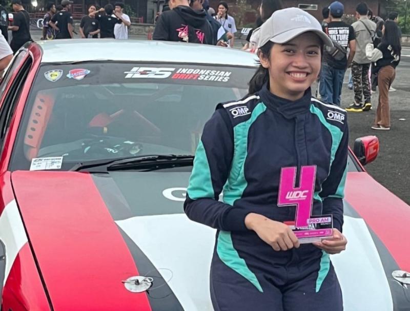Cacha Soesatyo, putri Ketua MPR RI Bamsoet sabet juara 4 Indonesia Drift Series 2024 di JIExpo Kemayoran