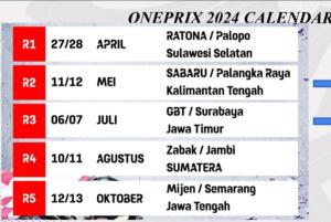 Kejurnas OnePrix 2024 Ekspansi ke Sulawesi, Kalimantan dan Sumatera, Ini Jadwal Lengkapnya