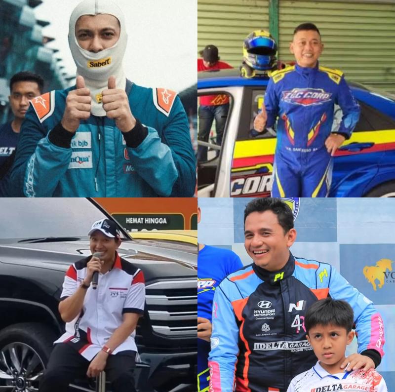 Searah jarum jam, dari kiri atas : Umar Abdullah, Benny Santoso, Dypo Fitra dan Budiyanto, siap debut TCR Asia Series 2024 di Sepang International Circuit Malaysia, 4-5 Mei depan. (foto : kolase)