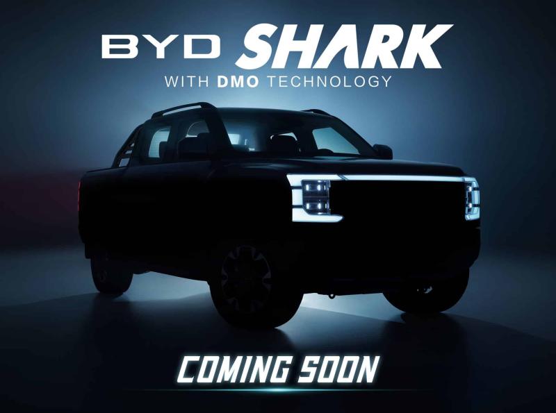 Truk pickup BYD Shark yang direncanakan akan meluncur Minggu ini.