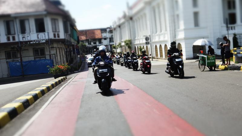  Wahana Makmur Sejati ajak media city touring pakai Honda Stylo ke tempat wisata sejarah.